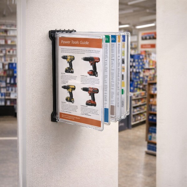 Knjiga sa plastičnim ramovima (listač) ili lepeza je praktičan nosač materijala koji se sastoji od devet prozirnih A4 ramova sa antirefleks folijom. Budući da su ramovi dvostrani, u nosač je moguće smestiti ukupno 18 strana A4 materijala.