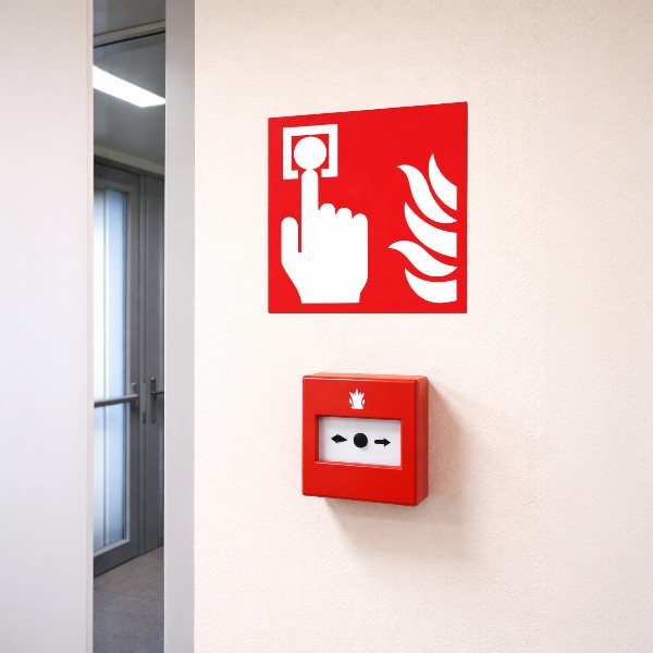 Znak za požarni alarm za jasno označavanje aktivacije alarma. Visoka vidljivost, izdržljiv materijal i jednostavna montaža za sve poslovne prostore.